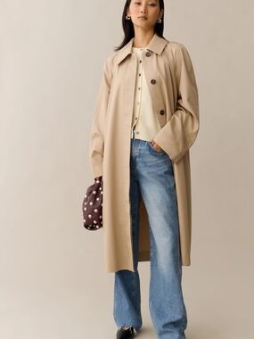 Few Moda Classic Beige Trench Coat - Neutral Long Coat for Women